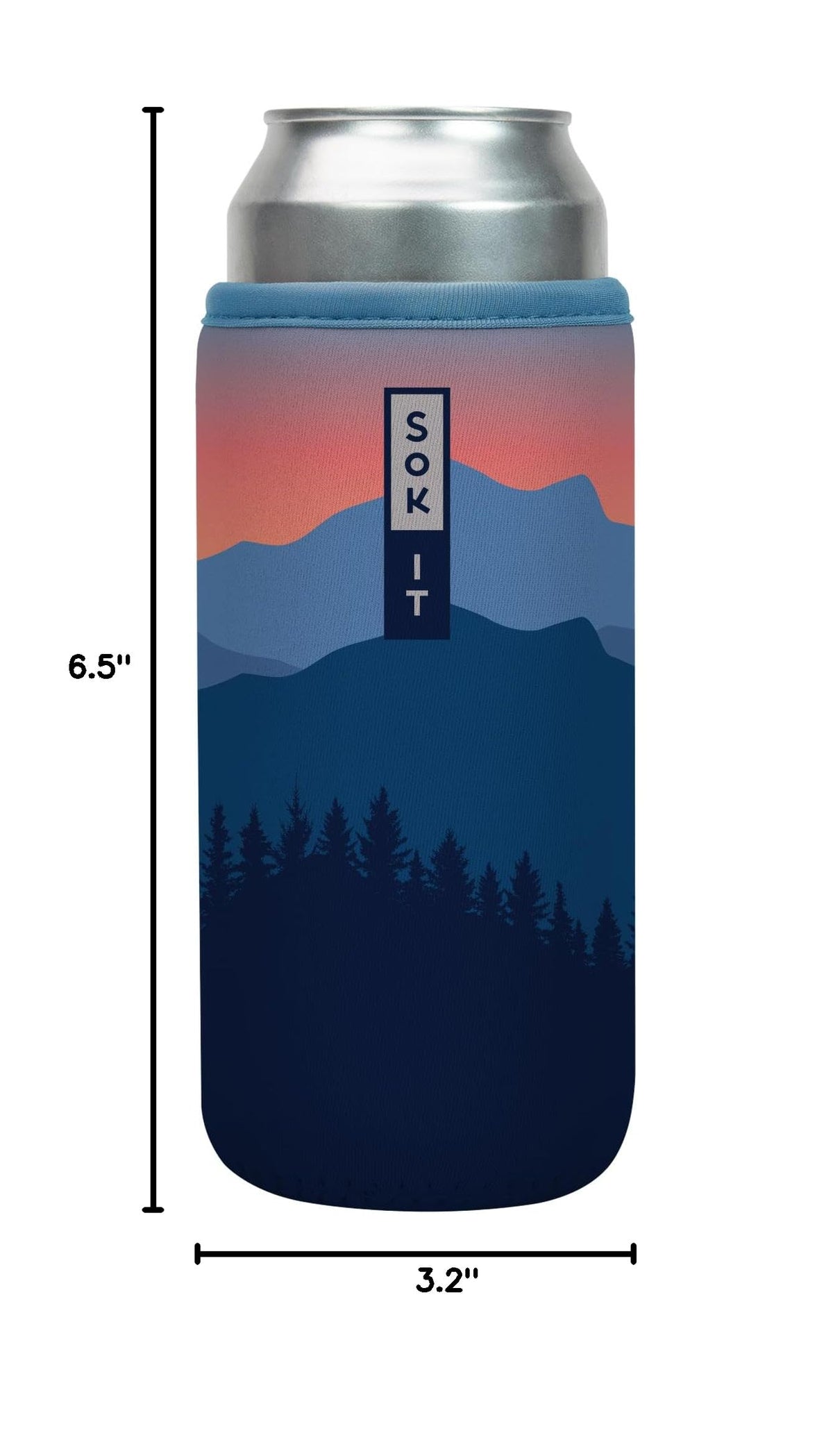 CanSok Sleeve for Beer & Soda Insulated Neoprene Cover (Blue Ridge / 25oz Can Sleeve)