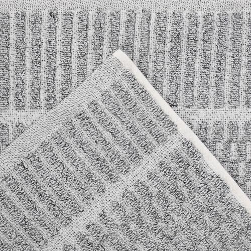 Juno Viscose Cotton Blend Medium Weight Towels (3 Piece Towel Set / Charcoal)