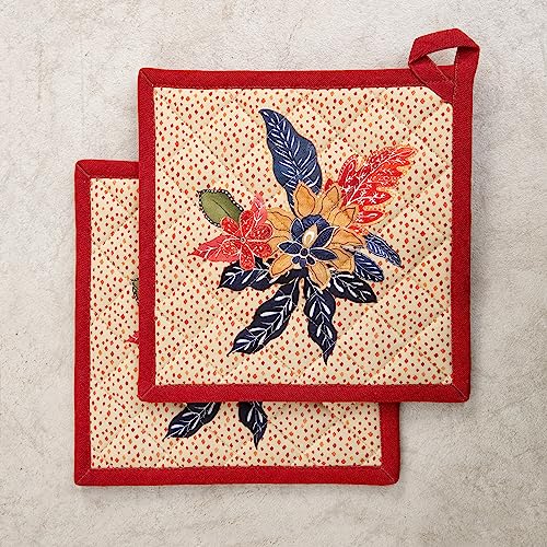Pot Holders 100% Cotton Potholders (064 - Kalahari / 8" x 8" (Pot Holder Pack of 2))