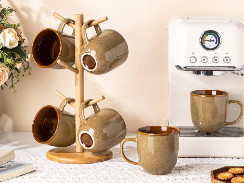 Ceramic Coffee Mugs Set of 6 (Chestnut / set of 6)
