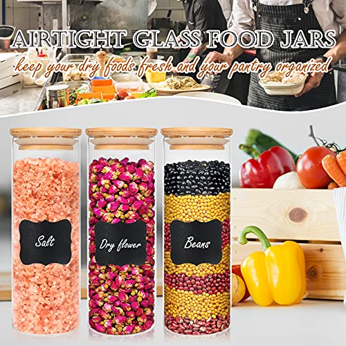 10 Pack 14 oz Glass Jars with Airtight Bamboo Lids for Kitchen (14 fl oz (10 pcs))