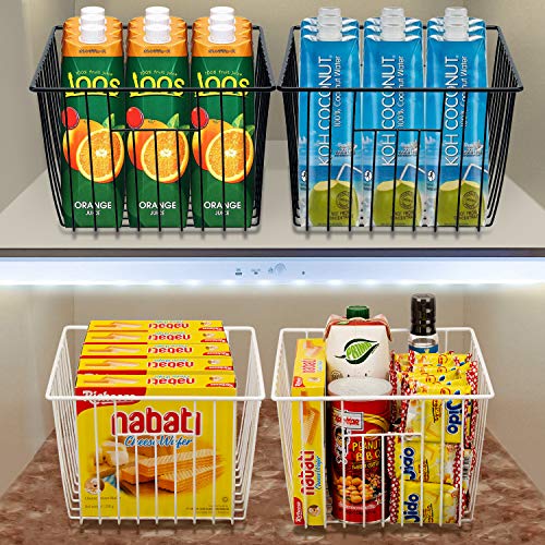 Freezer Storage Baskets (Black / 11"L x 10"W x 7"H)
