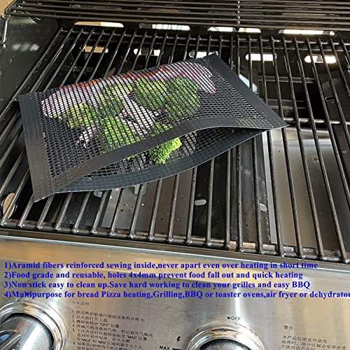 Non Stick Mesh Bag For Grill PTFE Toaster Oven Bags Barbecue Pockets Sheets Pack of 2