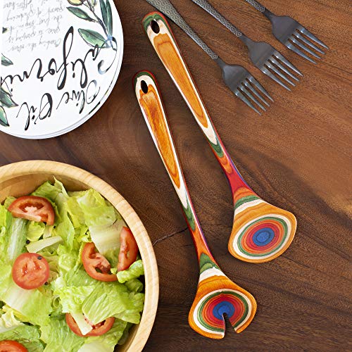 Baltique Marrakesh Collection Wooden Salad Serving Utensils Set