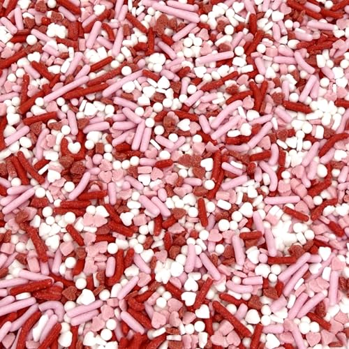 Valentine Sprinkles for Baking (White, pink, red)