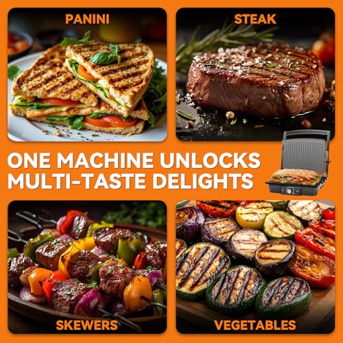 Baker’s Friend Panini Grill Press Sandwich Maker (Metallic gray)