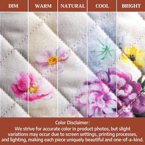 100% Cotton Oven Mitt & Pot Holder Set (071 - Pivoine / 7.5" x 13" & 8" x 8" (Oven Mitt & Pot Holder))