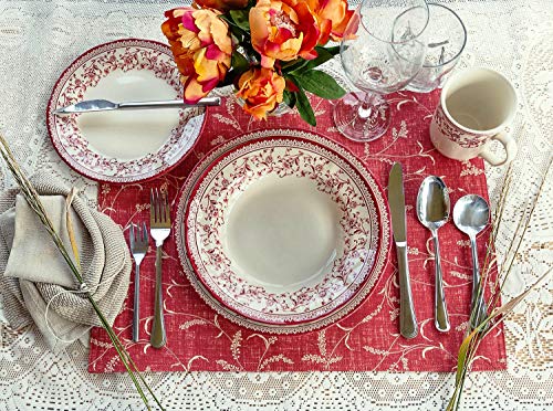 30 Piece Porcelain Dinnerware Set for 6 (Aster Pink / 30)