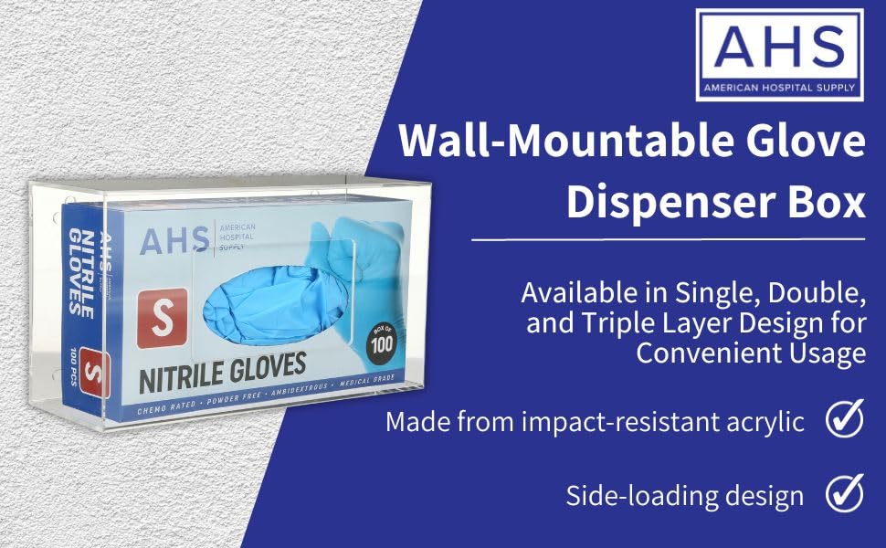 Wall Mount Double Glove Dispenser (Transparent Double Layer)