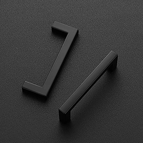 Matte Black Cabinet Handles Solid Cabinet Pulls (Black / Flat Black 3'' Hole Center)