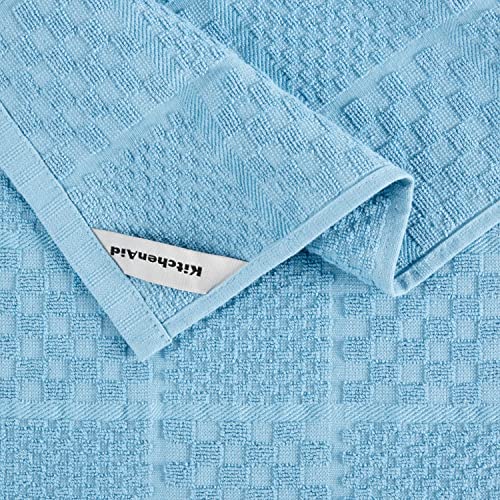 Quilted Cotton Terry Cloth Oven Mitt (Blue Velvet)