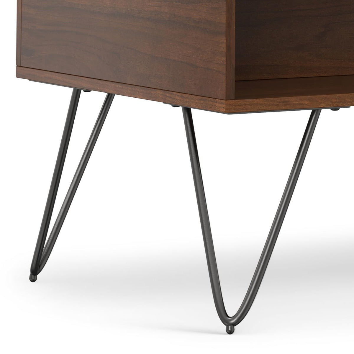 Hunter 48" Wide Walnut Veneer and Metal Coffee Table in Brown (Lift Top Coffee Table / 48 inch / Walnut Veneer)