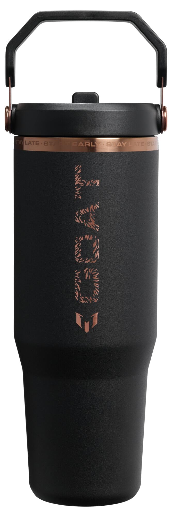 x IceFlow 2.0 Flip Straw Tumbler with Handle (Messi Goat Black / 30 Ounces)