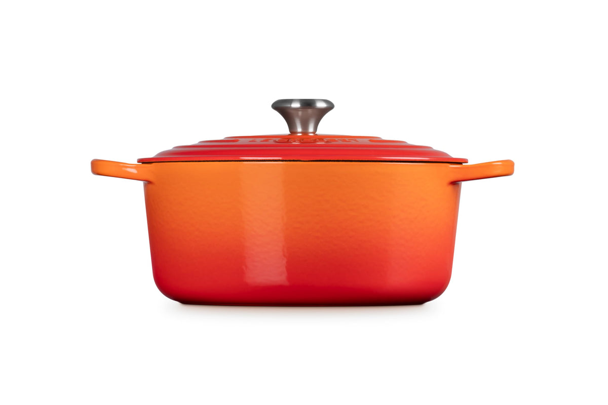 Enameled Cast Iron Round Dutch Oven (Flame / 7.25 Qt)