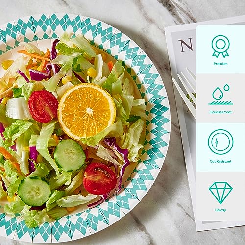 8.37 inch Disposable Paper Plates (Light Blue-360pack)