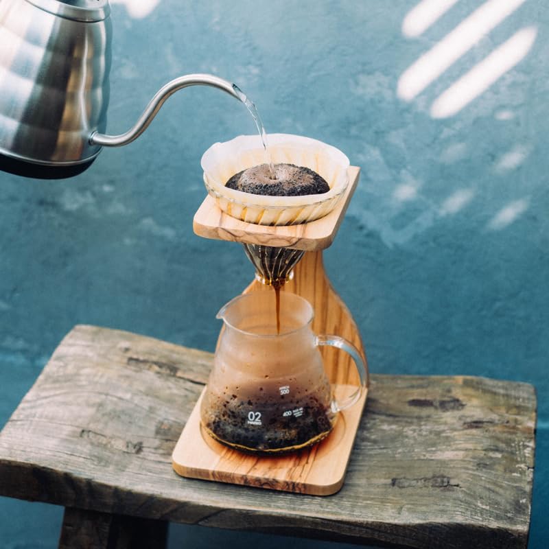 V60 Olive Wood Pour Over Stand Set (5 Component Set)