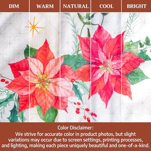 Double Oven Mitts 100% Cotton Double Oven Glove (117 - Poinsettia Christmas / 7" x 35" (Double Oven Mitt))