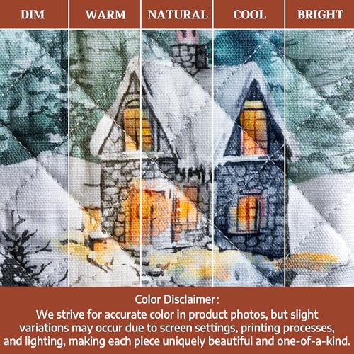 Maison d'Hermine Oven Gloves 100% Cotton Oven Mitt (126 - Neige De Noel / 7.5" x 13" (Oven Mitt))