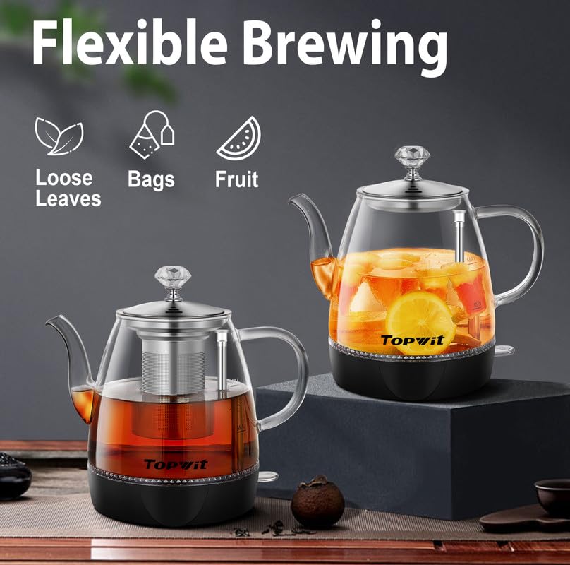 1L Glass Electric Kettle (Black / 1.1 Quarts)