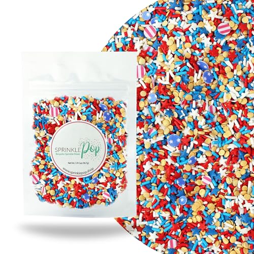 Stars and Stripes Sprinkle Mix (Red, Blue, White, Gold)
