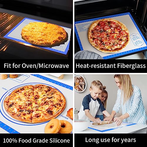 Non Stick Silicone Pastry Mat (Blue / 32"L x 24"W)