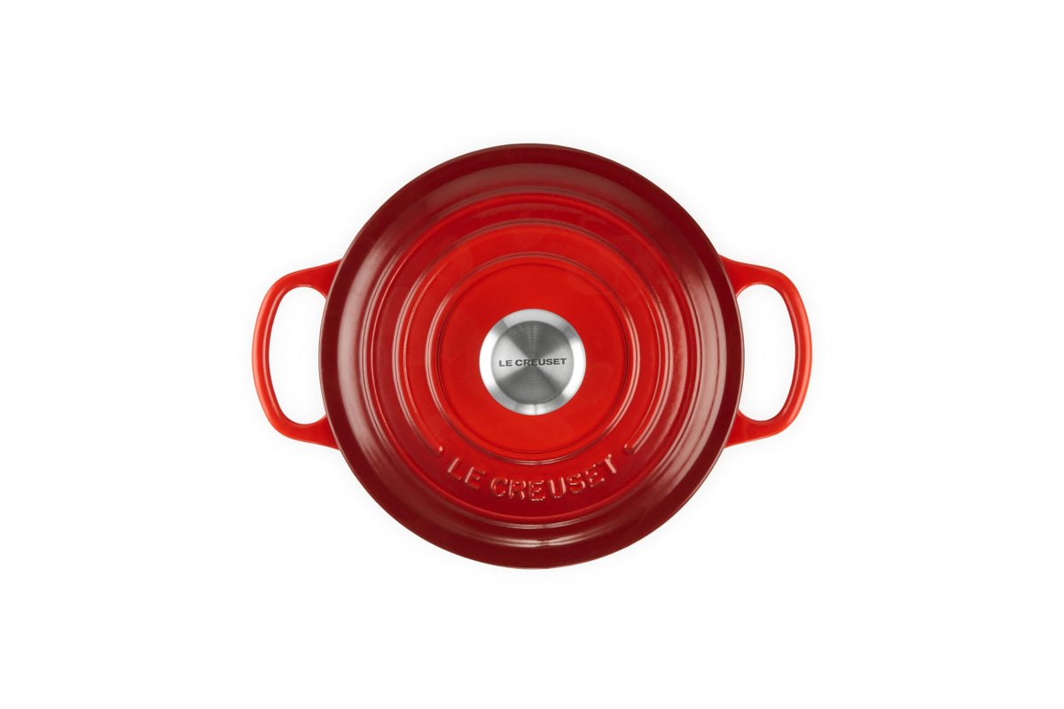 Enameled Cast Iron Round Dutch Oven (Cerise / 2 Qt)