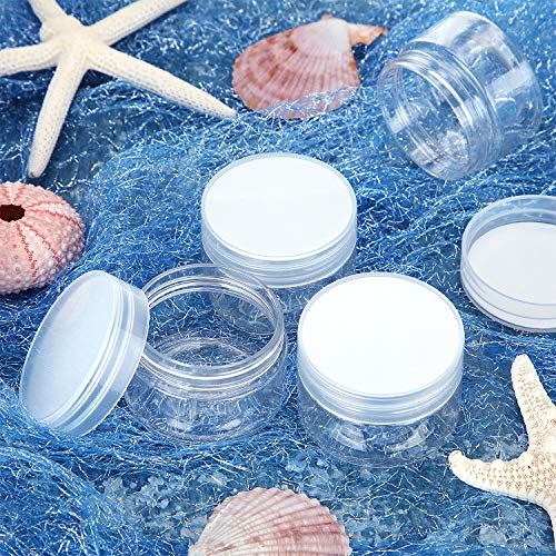 6 Pack 3 oz Plastic Jars Containers with Lids Wide (6 Count)