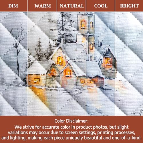 100% Cotton Oven Mitt & Pot Holder Set (126 - Neige De Noel / 7.5" x 13" & 8" x 8" (Oven Mitt & Pot Holder))