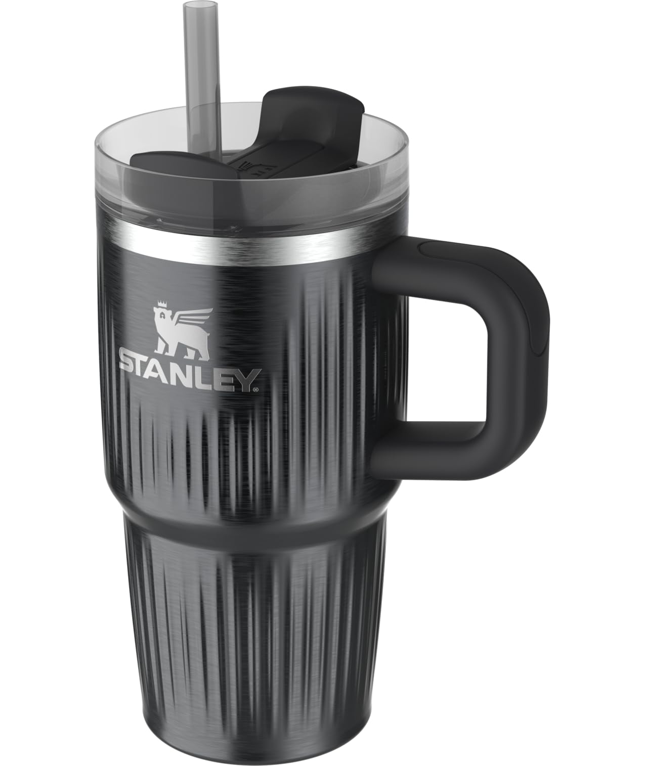 Quencher H2.0 Tumbler with Handle and Straw 20 oz (20 Ounces / Fluted Black)