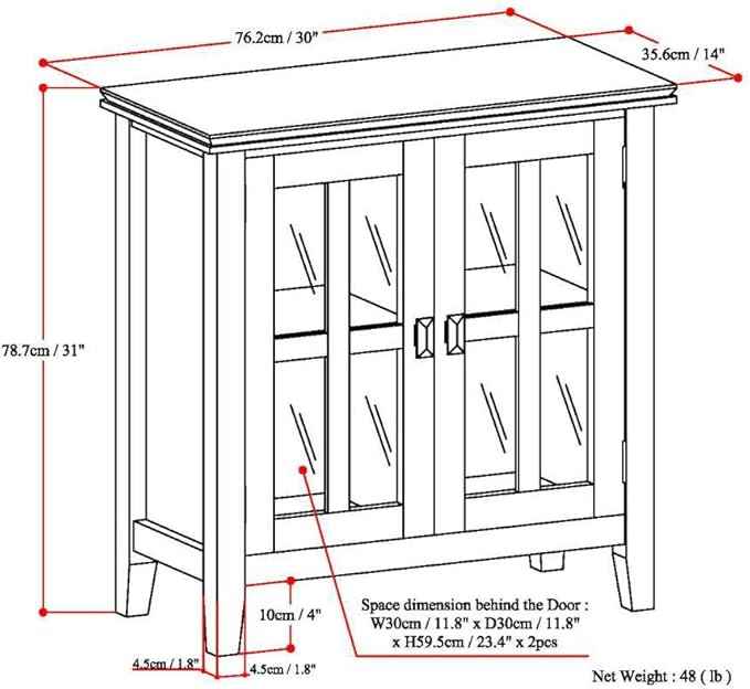 SIMPLIHOME Artisan SOLID WOOD 30 Inch Wide Contemporary Low Storage Cabinet in Farmhouse Grey, For the Living Room, Entryway and Family Room