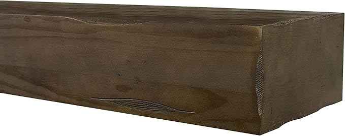 MANTELSDIRECT Breckenridge 72” Fireplace Mantel Shelf with Corbels – Rustic Floating Mantel Shelf for Over Fireplace – Grey Rustic - Wood Shelf for Wall – Pine Box Construction