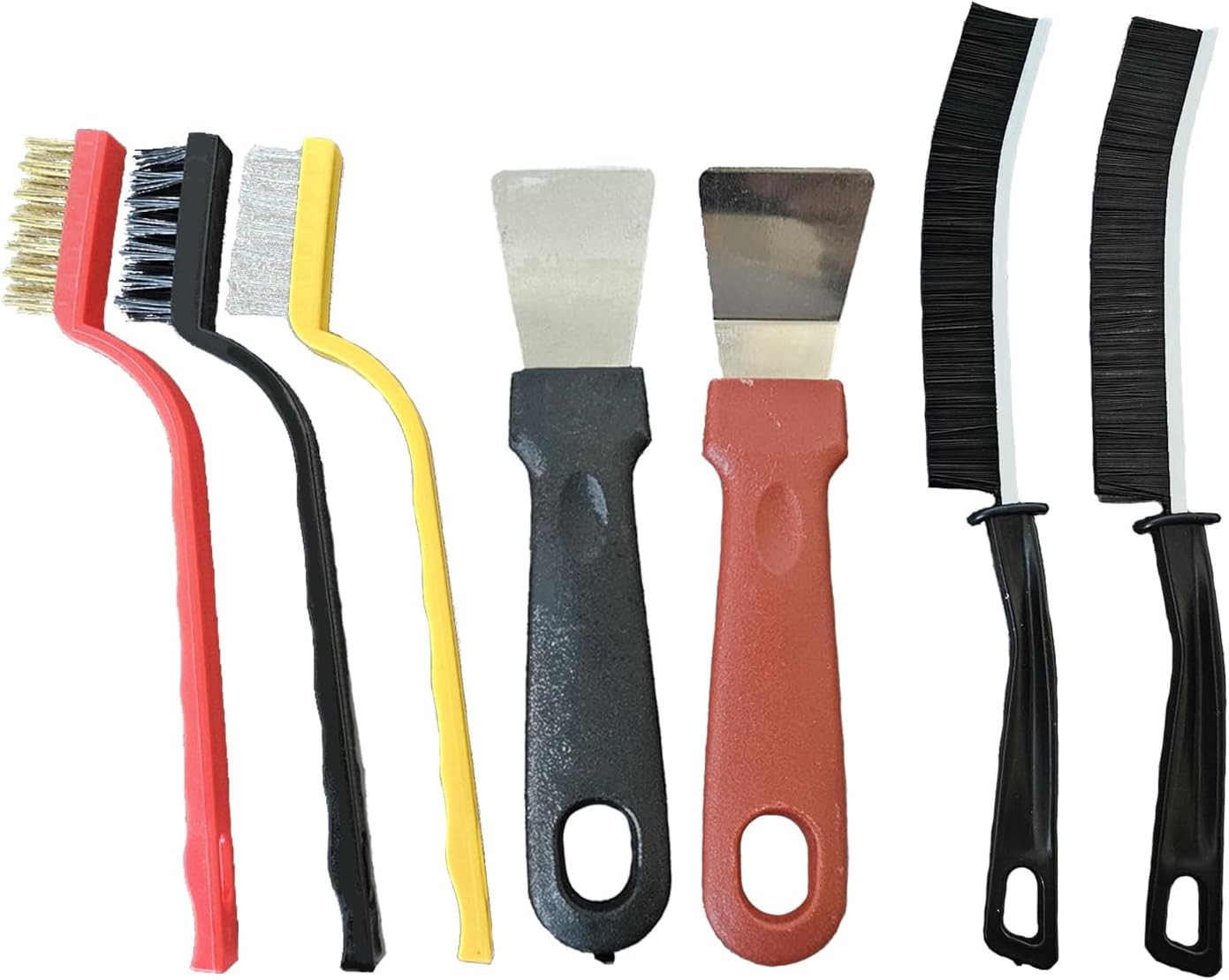 7 Pcs Multi-Purpose Crevice Cleaning Brush Tool for Stubborn Kitchen Grease Stains, Bathroom Crevices, Window Gutters, Tiles and Faucets