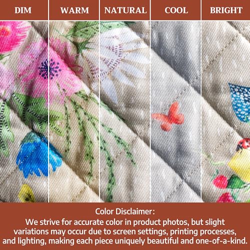 Maison d'Hermine Oven Gloves 100% Cotton Oven Mitt (105 - Jardin D'ete - Fog / 7.5" x 13" (Oven Mitt))
