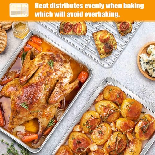 16x12 Inches Stainless Steel Baking Sheet with Wire Cooling Rack