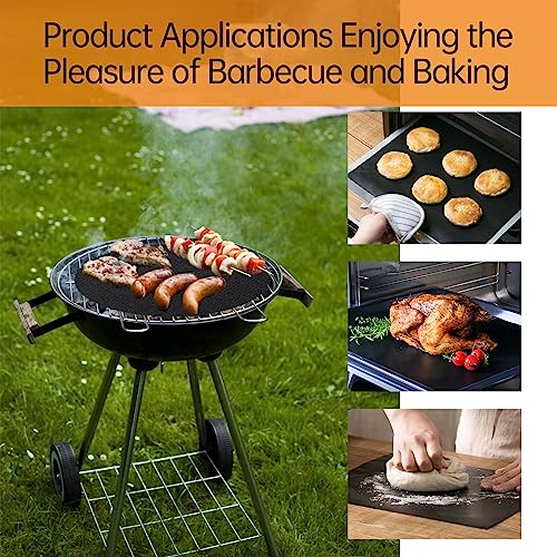 2 Pack XL Thickened Oven Liners for Bottom of Oven (Black / 25"L x 17"W / 2 Pack)