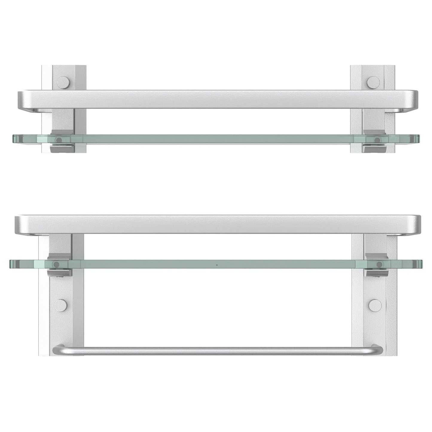 Bathroom Shelves Wall Mounted (Silver / Combo Set)