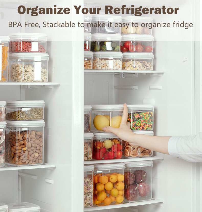 Pop Food Storage Containers Airtight Food Storage Containers Set with Lids Kitchen Pantry Organization and Storage (gray, 3x1.2Qt)