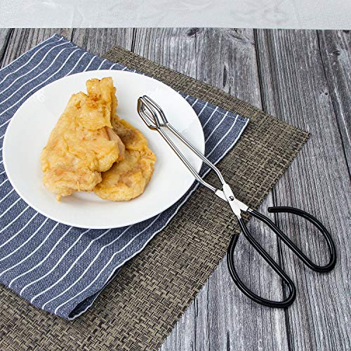 Stainless Steel Scissor Tongs Heavy Duty Cooking Tongs with Soft Handles