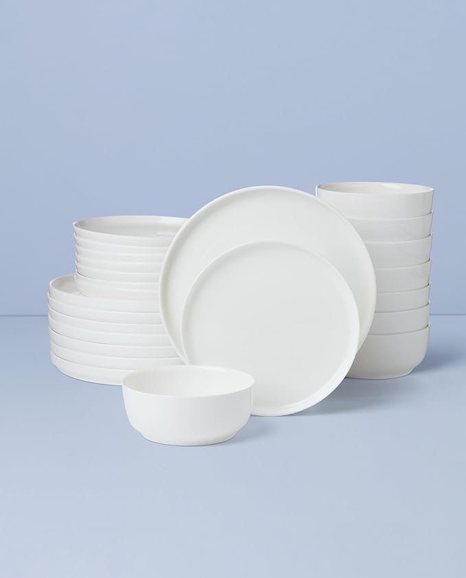 Lenox 899191 Modern White Coupe 24-Piece Dinnerware Set, Service For 8