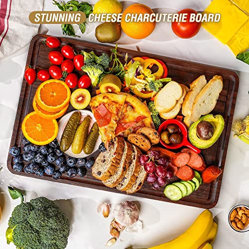 Thick Walnut Wood Cutting Board 18x12 in Large Wooden Chopping Board (Edge Grain / 18"L x 12"W)