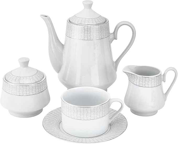 Euro Porcelain 57-pc Banquet Dinnerware Set, Luxury China Tableware, Service for 8 (1330P), 6664-20