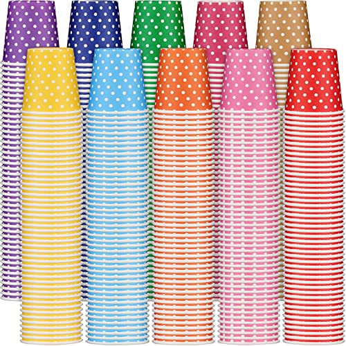 1000 Pcs Disposable Paper Cups Small (Dot / 2.36 inches x 2.4 inches x 1.73 inches, 5 oz)
