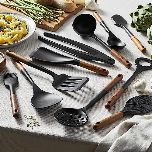 Silicone with Wood Handle 11 (11-pc / Matte Black)