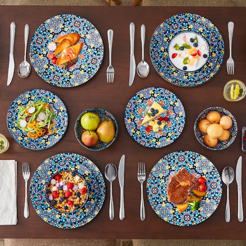 12 Pieces Dinnerware Sets (Service for 4 (12 Pcs) / Bohemian Red)