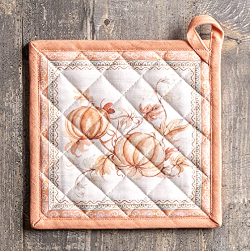 Pot Holders 100% Cotton Potholders (099 - Giving Thanks / 8" x 8" (Pot Holder Pack of 2))
