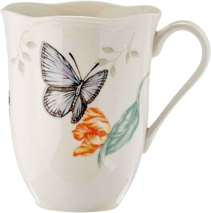 Lenox Dinnerware Set, Butterfly Meadow 18-Piece Set, Service For 6, White Porcelain, Butterfly And Flower Designs, Plates And Bowls Sets, Dishwasher Safe, Home & Kitchen (18 Pieces, Assorted)