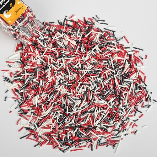 Halloween Jimmies Sprinkles for Cake Decorating (Black & Red Jimmies)