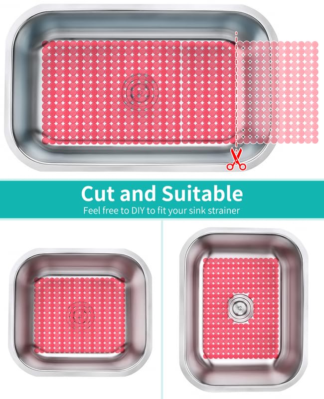 2 Pack Kitchen Sink Mat (Red)