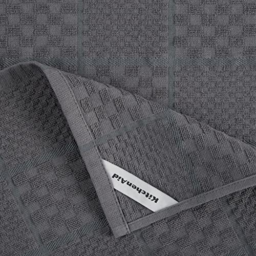 Quilted Cotton Terry Cloth Oven Mitt (Charcoal Grey)