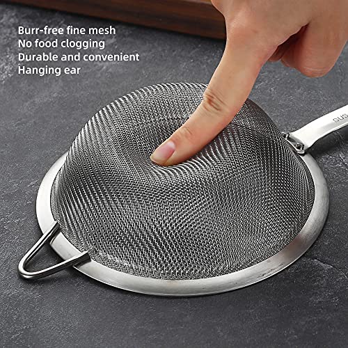 Stainless Steel Fine Mesh Strainers for Kitchen (4.73 inch)